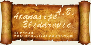 Atanasije Blidarević vizit kartica
